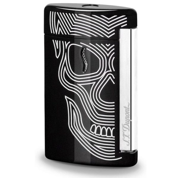 st dupont briquet minijet noir tete de mort