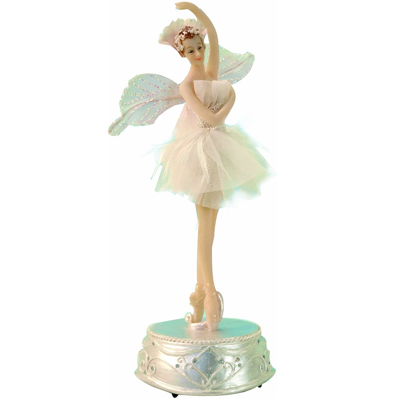 Boîte Musicale Ballerine Carton Gris/parme L 14 X L 14,5 X H 16 Cm Atmosphera 2056990