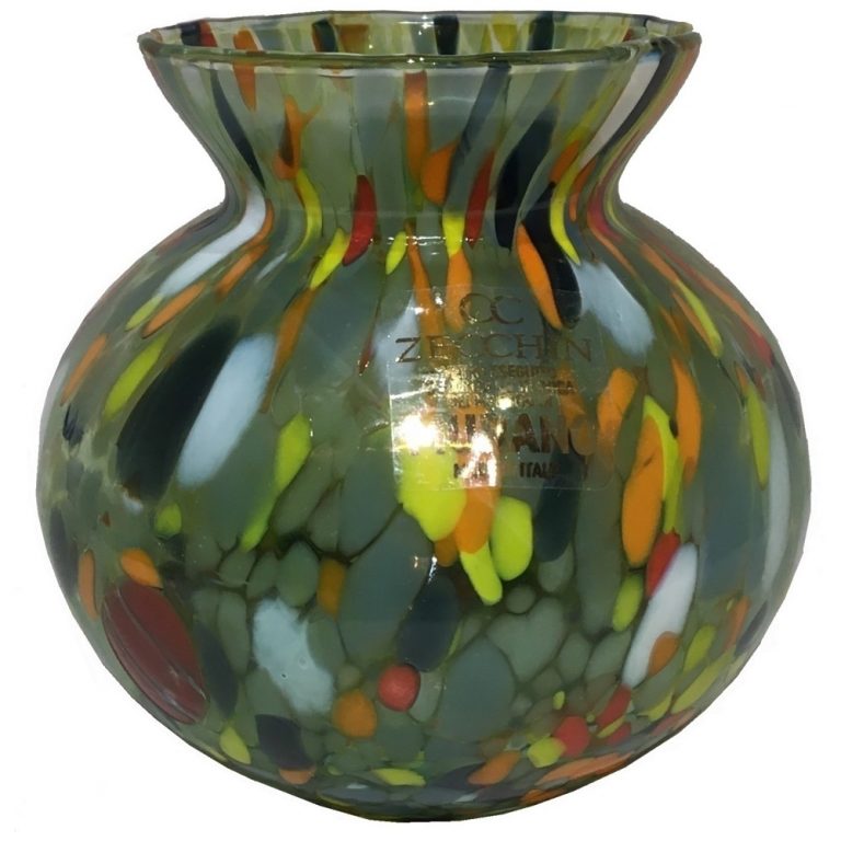 Coupe vide-poche art deco en verre bullé irisé de murano 1930 ercole