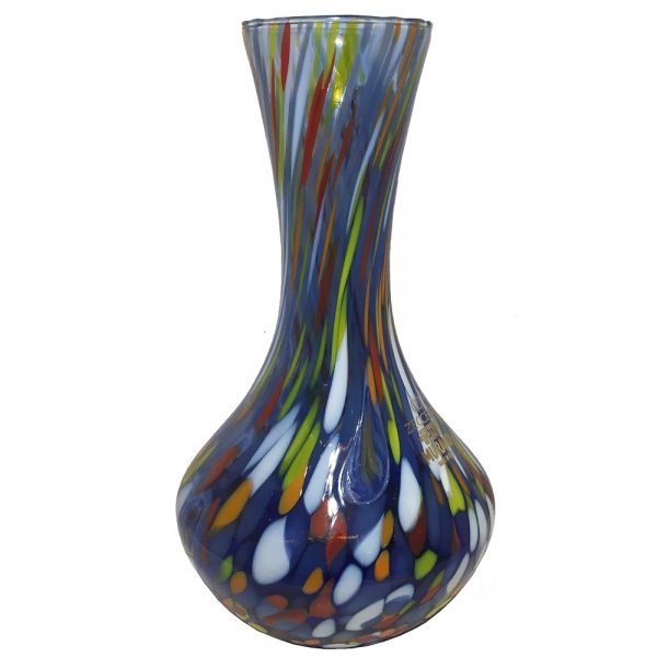 Vase Coloré En Verre Soufflé Style Murano Fabrication