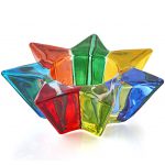 Bougeoir design en Cristal de Murano, en forme d'étoile est fabriqué en cristal coloré - www.boutiquestgermain.com