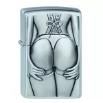 Le briquet Tempête Zippo Sexy Girl est décoré d'une femme vue de dos avec sa lingerie.