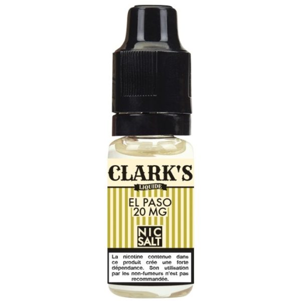 Ce E liquide Premium au sels de nicotine El Paso / Mozambique de chez Clark's / Pulp est un tabac blond léger agréable a vapoter