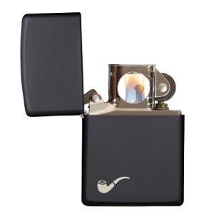 Zippo Pipe Noir ouvert - www.boutiquestgermain.com